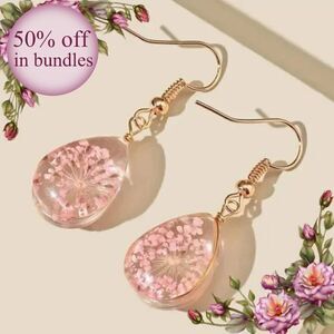 Flower Design Water Drop Earrings